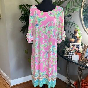 Pappagallo Pink and Green Paisley Dress